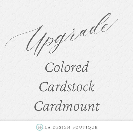 Colored Cardstock Cardmount Upgrade for Invitation Suite