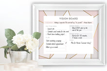 Load image into Gallery viewer, Modern Blush Geometric Pattern Decorative Framed Vision Board
