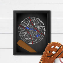 Load image into Gallery viewer, personalized baseball typography art 
