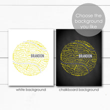 Load image into Gallery viewer, custom tennis ball print with name and terms
