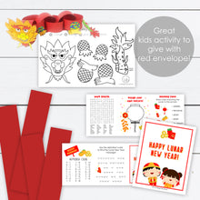 Load image into Gallery viewer, Lunar New Year Activity Sheets for Kids with DIY Paper Dragon
