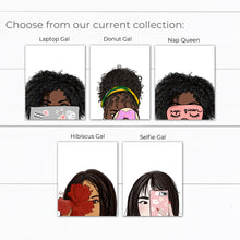 Load image into Gallery viewer, Strong Black Woman Art with Computer Laptop Illustration
