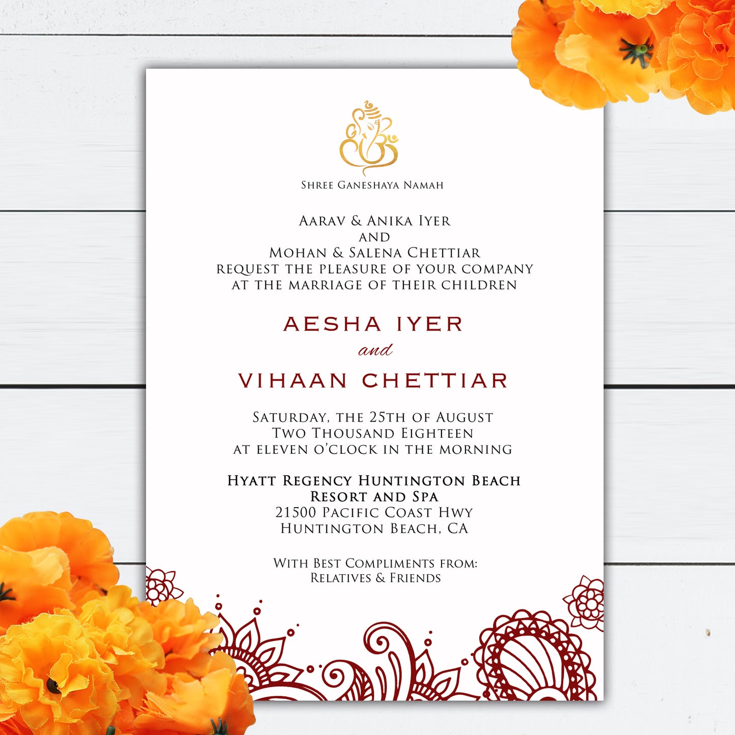 Mehndi Designs Indian Wedding Invitation Suite