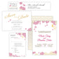 Pink Cherry Blossom Asian Wedding Invitation Suite