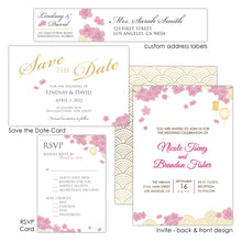 Load image into Gallery viewer, Pink Cherry Blossom Asian Wedding Invitation Suite
