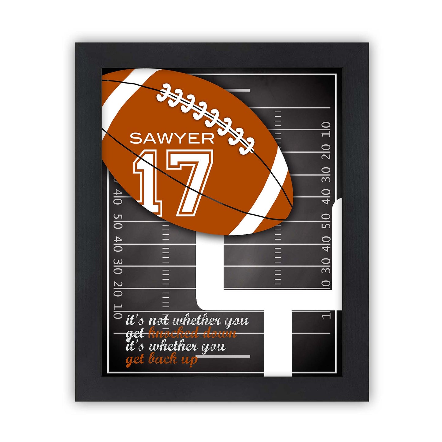 Personalized Football Art Gift with Player Name and Number