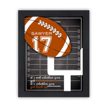 Load image into Gallery viewer, Personalized Football Art Gift with Player Name and Number
