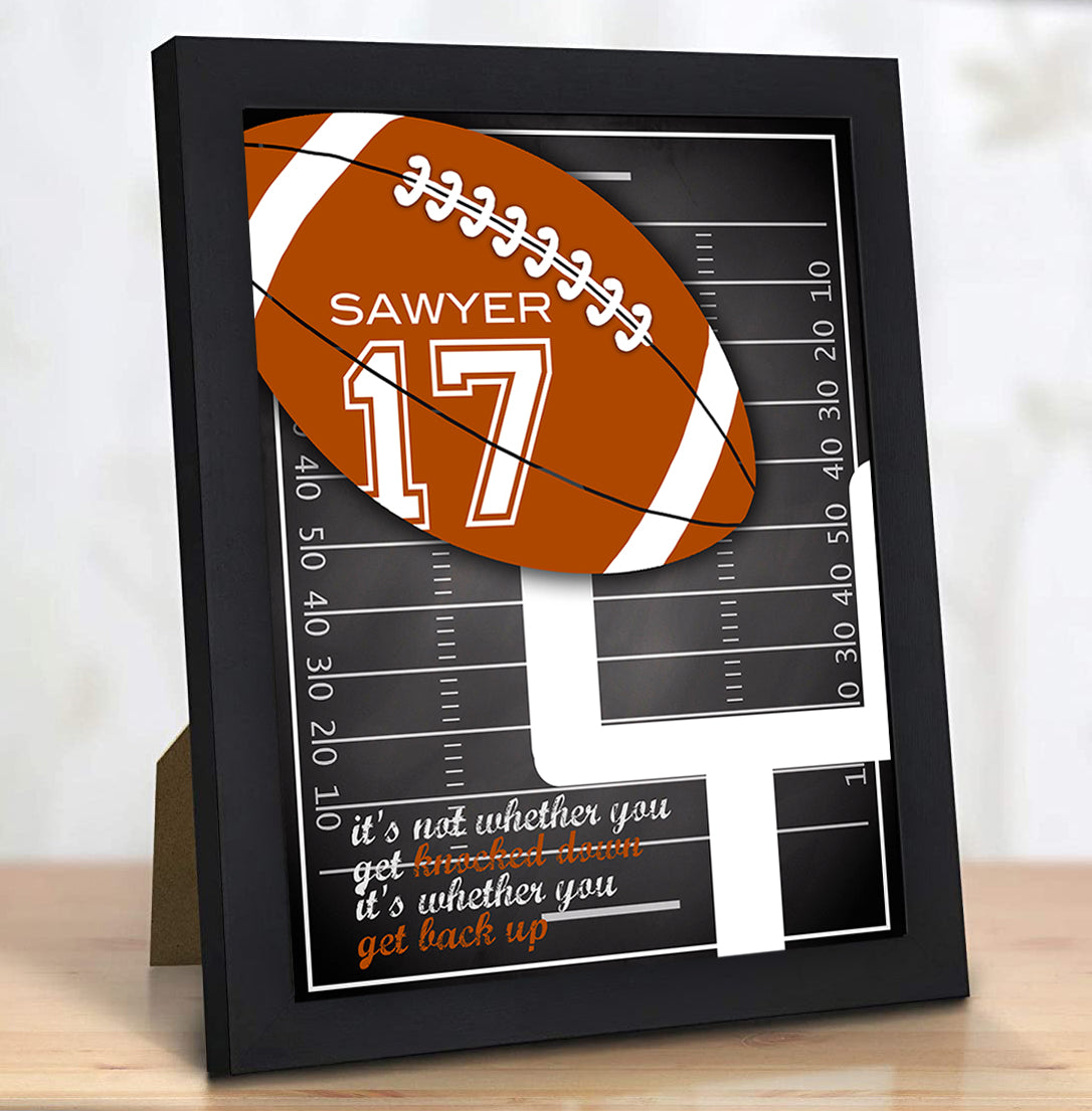 Personalized Football Art Gift with Player Name and Number