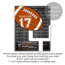 Load image into Gallery viewer, Personalized Football Art Gift with Player Name and Number
