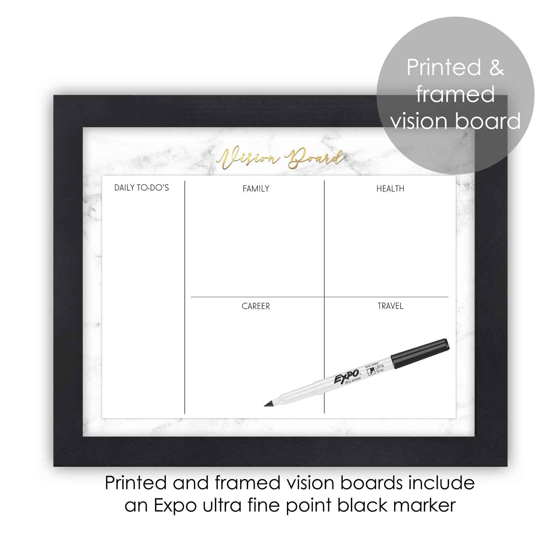 Marble Vision Board Planner for Home Office – La Design Boutique