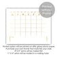 Modern Gold Monthly Calendar Wall Art for Office Decor