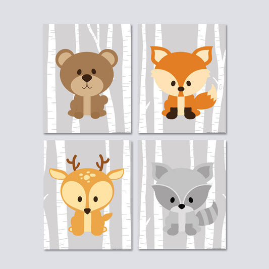 Woodland Animals Nursery Art Prints