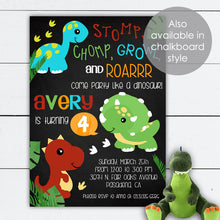 Load image into Gallery viewer, Girl Dinosaur Birthday Invitation
