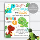 Girl Dinosaur Birthday Invitation