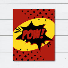 Load image into Gallery viewer, Superhero Wall Art Pow Zap Boom
