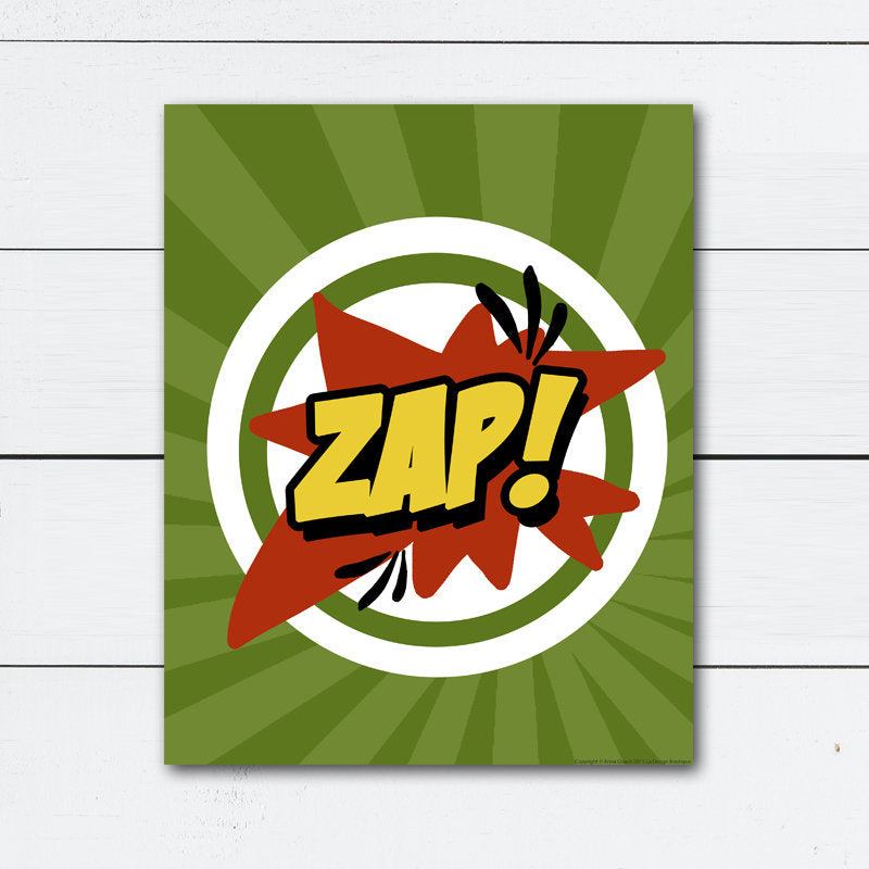 Superhero Wall Art Pow Zap Boom