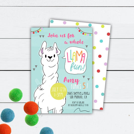 Llama Party Invitation