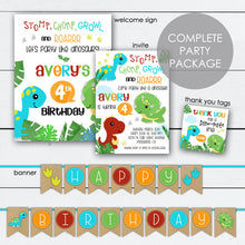 Load image into Gallery viewer, Dinosaur Birthday Invitation
