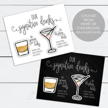 Load image into Gallery viewer, Custom Signature Drink Sign Bar Menu Design
