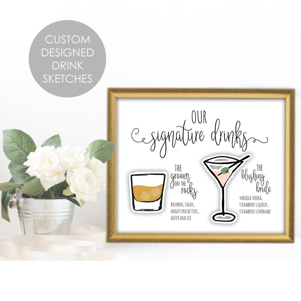 Custom Signature Drink Sign for Bar Menu – La Design Boutique custom-signature-drink-sign-for-bar-menu-la-design-boutique
