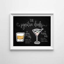 Load image into Gallery viewer, Custom Signature Drink Sign Bar Menu Design
