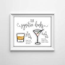Load image into Gallery viewer, Custom Signature Drink Sign Bar Menu Design
