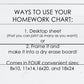 Editable Weekly Homework Chart Template