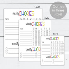 Load image into Gallery viewer, chore chart template and printable
