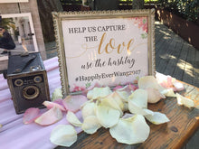 Load image into Gallery viewer, Custom Wedding Hashtag Sign to Capture the Love
