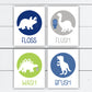 Kids Bathroom Dinosaur Art Set of 4