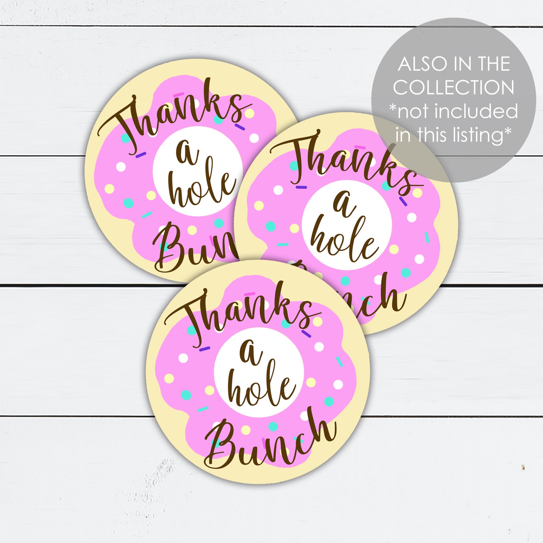 custom donut party favor tags