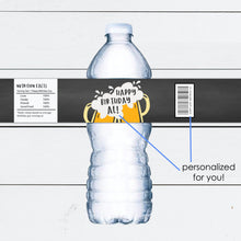 Load image into Gallery viewer, Cheers and Beers Birthday Party Custom Water Bottle Labels
