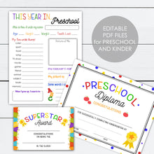 Load image into Gallery viewer, Preschool Graduation Sign, Banner, Diploma Party Kit
