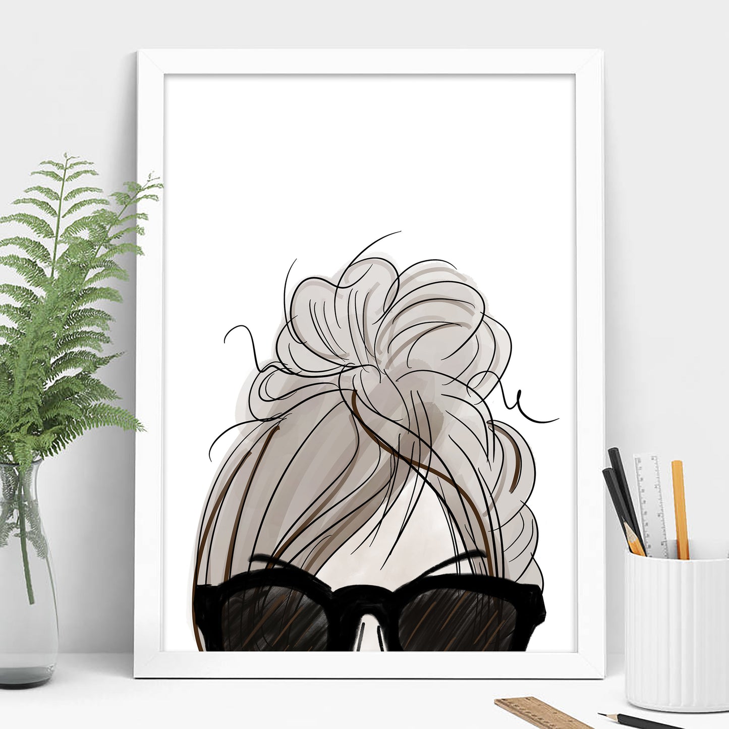 messy bun art