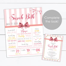 Load image into Gallery viewer, 1st Birthday Girl Invitation with Pink Bow
