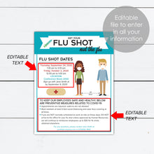 Load image into Gallery viewer, Flu Shot Covid Vaccine Flyer Template
