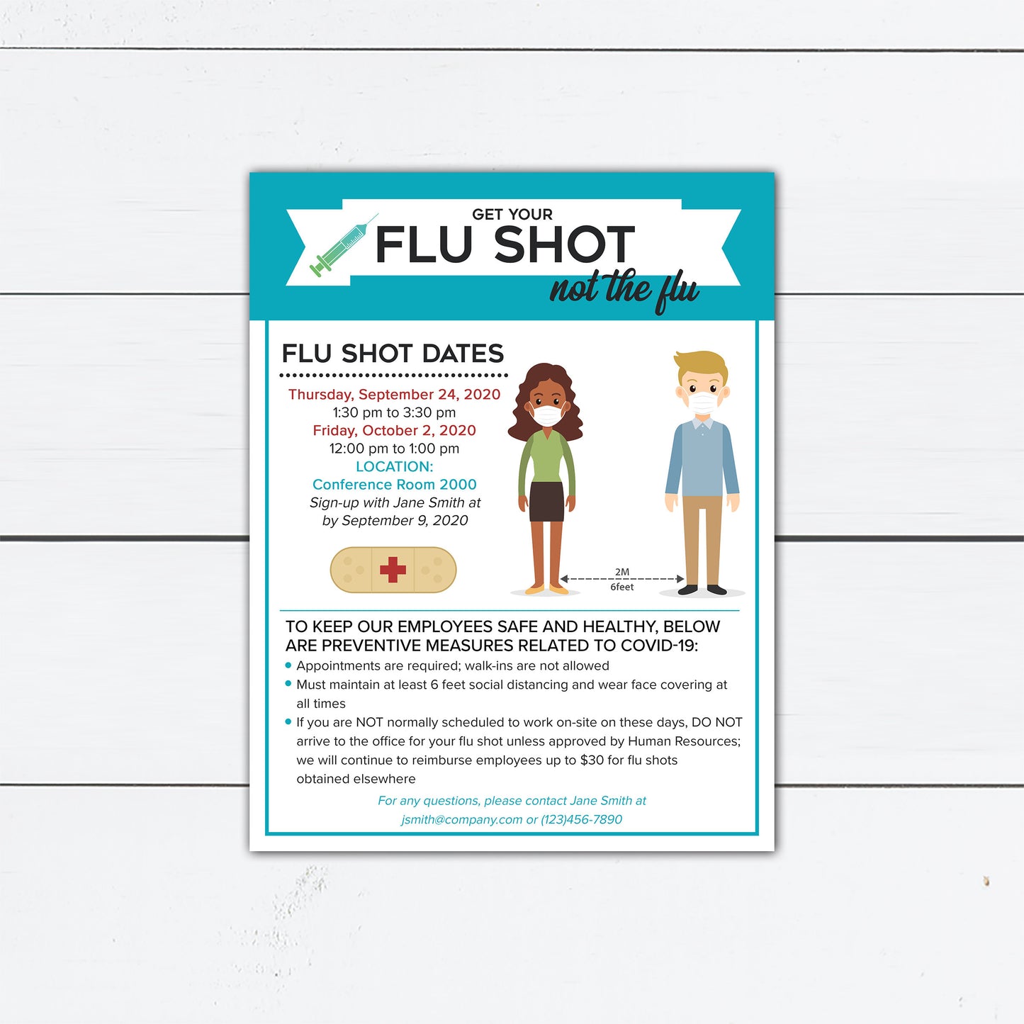 Flu Shot Covid Vaccine Flyer Template