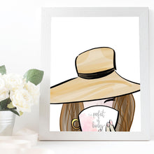 Load image into Gallery viewer, girl with sun hat art
