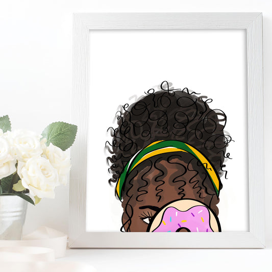 black woman art with donut