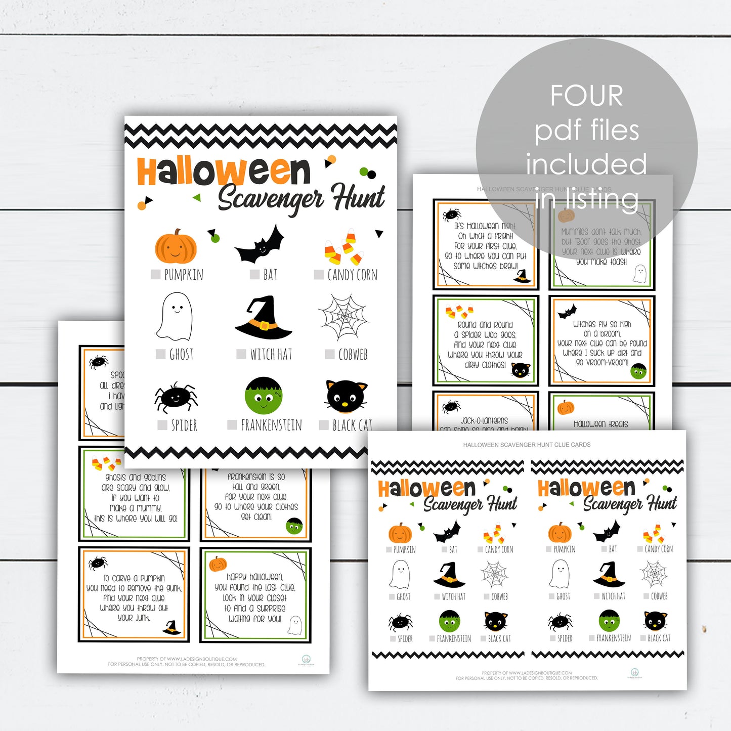 Halloween Scavenger Hunt, Halloween Scavenger Hunt For Kids, Halloween Scavenger Hunt Printable, Clue Cards, Trick or Treat, Treasure Hunt