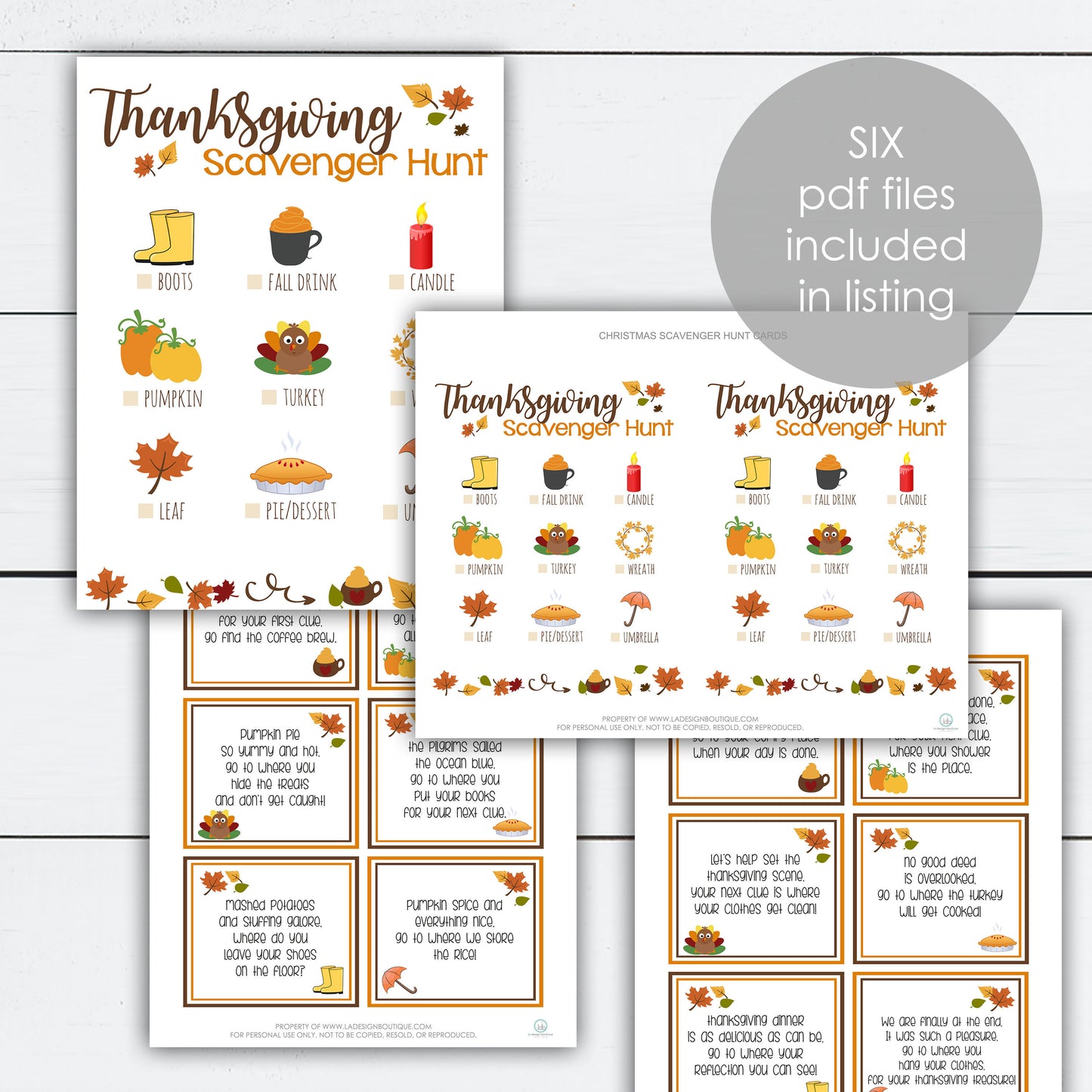 Fall Scavenger Hunt Printable Games