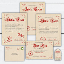 Load image into Gallery viewer, Santa Letter, Letter to Santa, Personalized Letter from Santa, Nice List Certificate, Naughty List, Elf Warning, Santa Gift Tag, Printable
