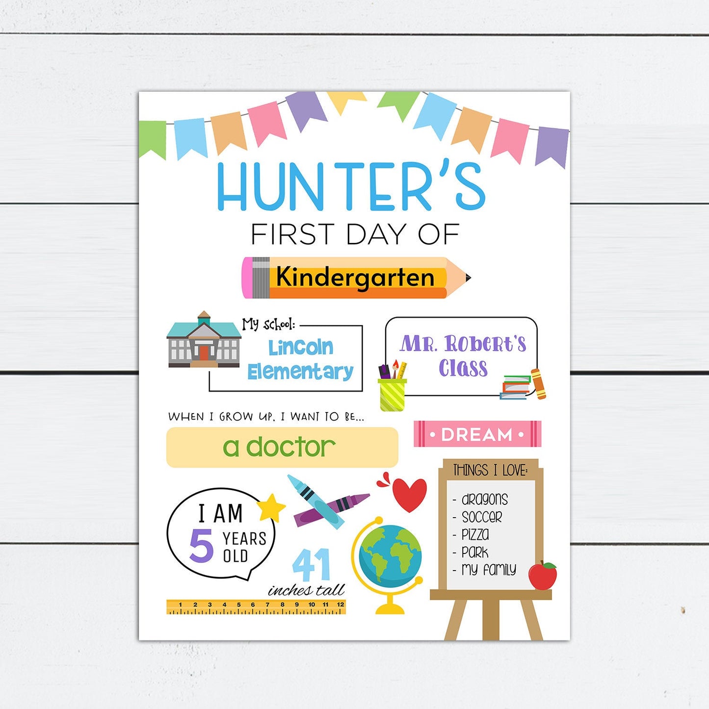 Last Day of School Printable, Last Day of School Sign, First Day, Back to School, Editable Sign, Reusable, Kindergarten, Preschool, Custom