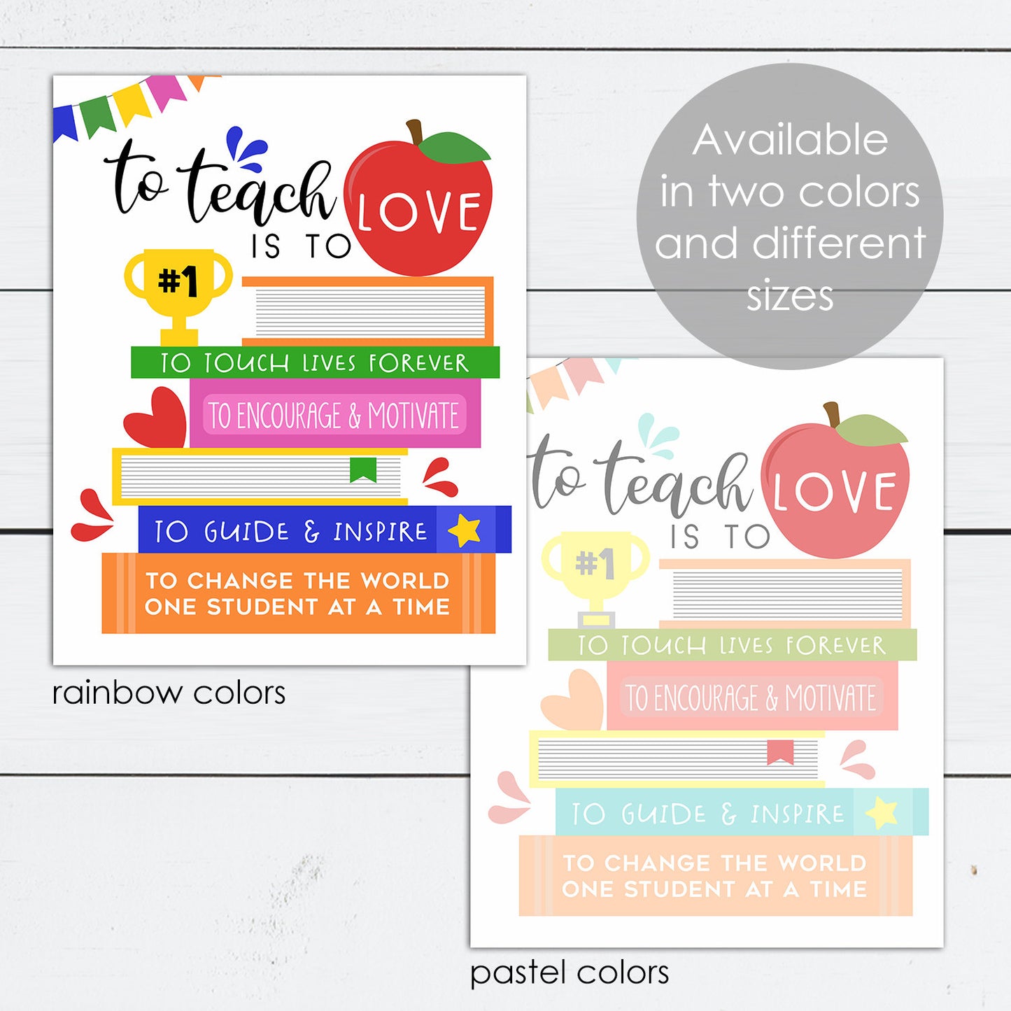 Teacher Art Print, Teacher Art, Teacher Appreciation, Books Art, To Teach is to Love, Student Gift, Gifts for School, Classroom Wall Decor