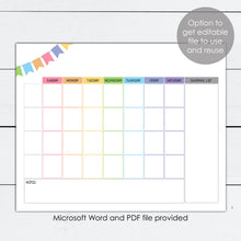 Load image into Gallery viewer, Family Planner, Family Planner Board, Family Planner Printable, Weekly Calendar, Dry Erase Board, Personalized Board, Organizer, Homework
