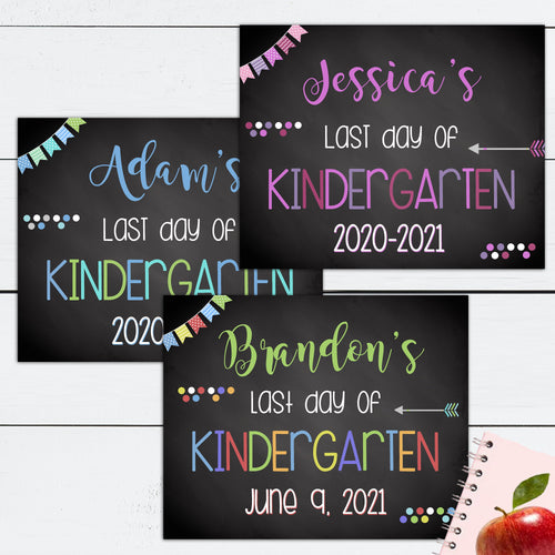 Last Day of School, Last Day of School Sign, Last Day of School Printable, Chalkboard, Milestone Board, Preschool Sign, Kindergarten, DIY
