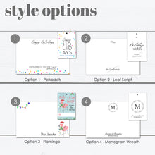 Load image into Gallery viewer, Personalized Holiday Cards, Personalized Holiday Gift Tags, Personalized Stationary, Christmas Tags, Christmas Gift Ideas for Family
