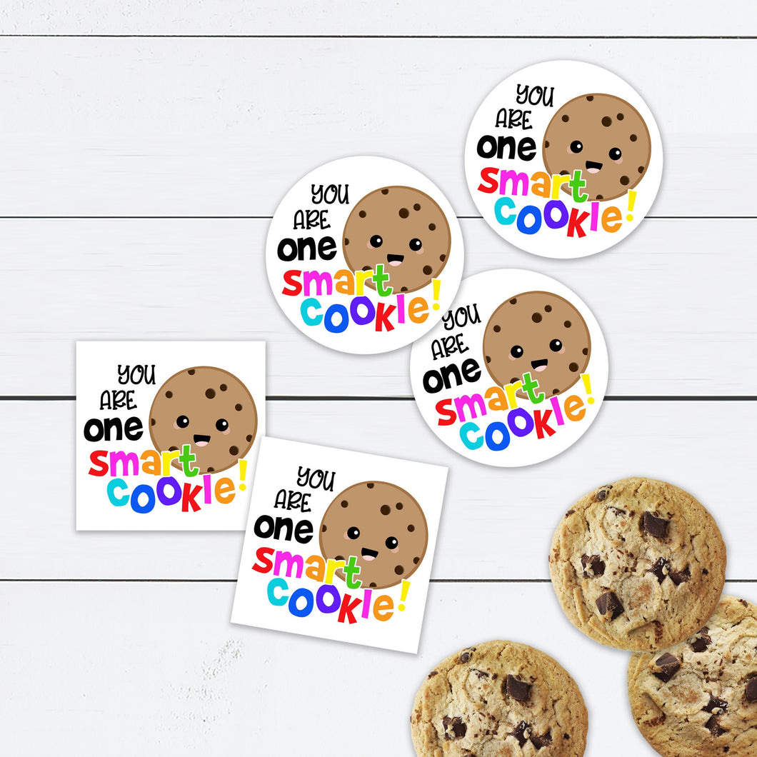 One Smart Cookie Tag, Smart Cookie, Smart Cookie Sticker, Back to School Label, Teacher, Graduation Favor Bags, Printable, PNG, SVG