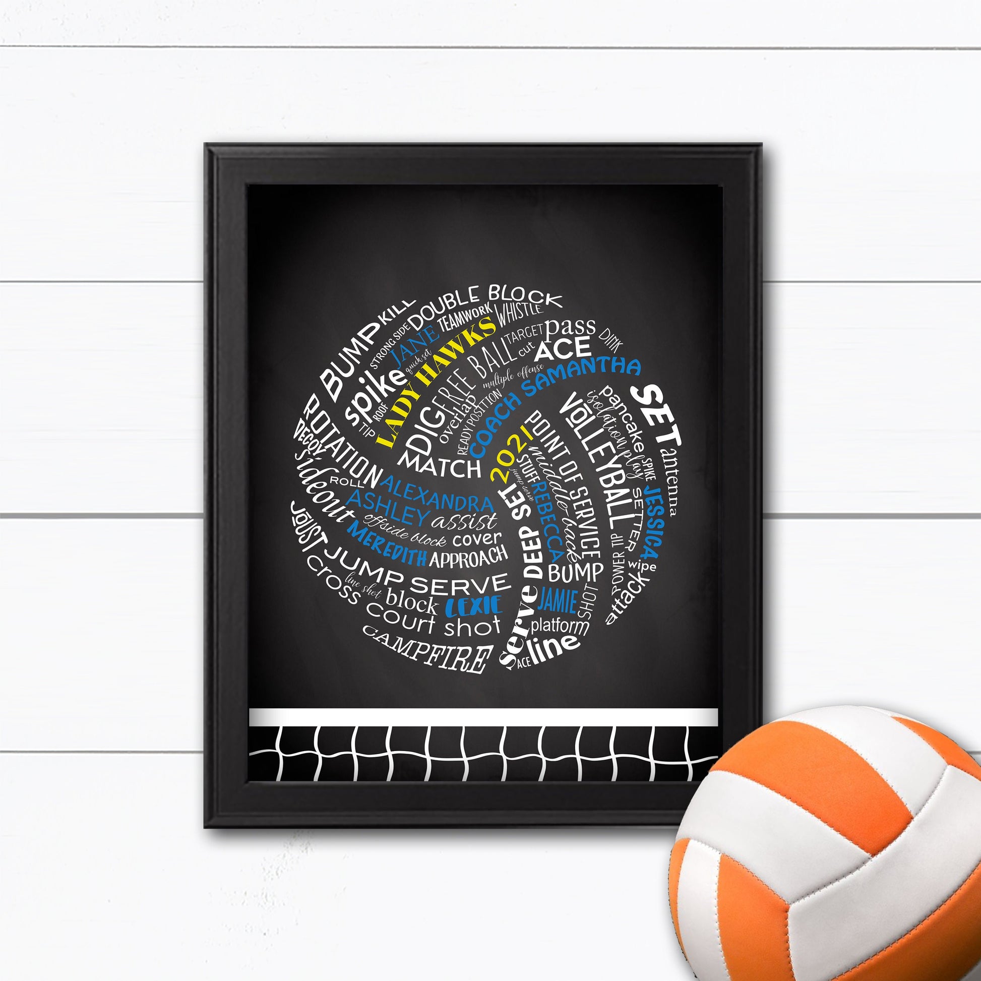 Personalized Volleyball Gifts, Volleyball Coach Gifts, Volleyball Gifts, Typography, Personalized Team, End of Season, Players Names, Sports