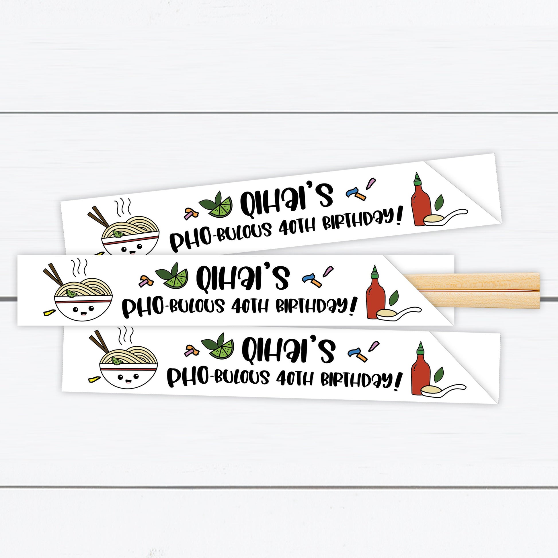 Pho Chopstick Sleeves, Chopsticks Personalized, Vietnamese Wedding, Pho Birthday, Pho Party, Vietnamese Print, Phobulous, Chopstick Sleeves